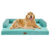 Picture of Orthopedic Large Dog Bed Washable, Orthopedic Dog Beds with Removable Cover, Large X XL Pet Dog with Bolster, Washable Aqua Blue Large Dog Beds with Egg Foam for Medium Large Dogs