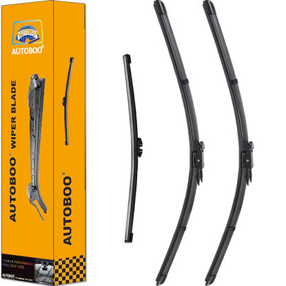 Picture of 3 Wiper Blades Replacement for Ford Explorer 2011-2018 2019 2020 2021 2022 2023,Original Equipment Replacement Front and Rear Windshield Wiper Blade - Pinch Tab 26"/22"/11" (Set of 3)