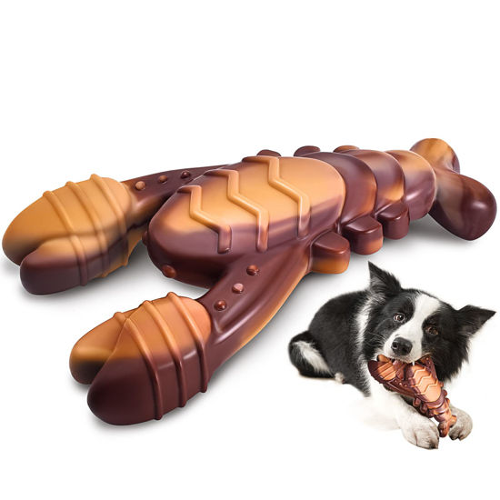 Picture of PETSTA Indestructible Dog Toys for Aggressive Chewers, Extreme Tough Dog Toys for Large Dogs, Real Beef Flavored, Dog Bone for Medium/Large Dogs Breed