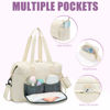 Picture of Tuwubi Diaper Bag Tote,Diaper Bag backpack with Pacifier Case Large Travel Diaper Tote for Mom and Dad Multifunction Large Baby Bag - White