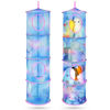 Picture of Basumee Stuffed Animals Net or Hammock 2 Pcs Stuffed Animals Storage Toy Net Hammock for Stuffed Animals Organizer Mesh Hammock Kids Girls Room Decor, Blue Teal, 4 Tiers