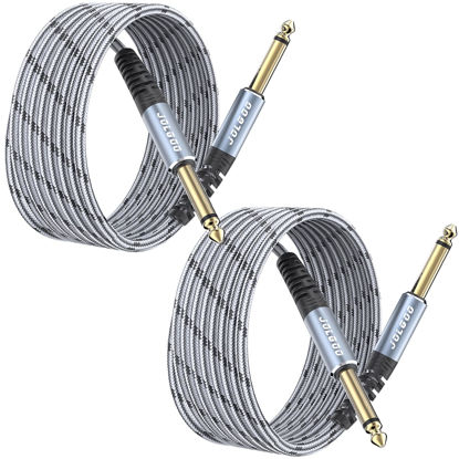 Picture of JOLGOO 1/4 Inch Guitar Instrument Cable 10 FT 2-Pack, 1/4 inch TS Guitar Cable, Quarter inch Cable, for Electric Guitar, Bass, Keyboard, Mixer, Amplifier, Speaker, Electric Mandolin