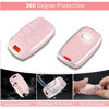 Picture of Pangpai Pink Key Fob Cover for, Soft TPU Key Case Protection with Bling Keychain Fit for Kia Forte Koup NIRO Optima Rio Sorento Soul Sportage Smart 2 3 4 Buttons Key
