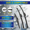 Picture of 5 PLUS® Silicone Windshield Wipers Replacement for 2008-2013 NISSAN Rogue,2014-2015 NISSAN Rogue Select Wiper Blades(Set of 3),Automotive Replacement Windshield Wiper Blades-26"/14"/12"