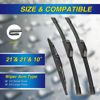 Picture of 5 PLUS® Silicone Windshield Wipers Replacement for 2007-2017 JEEP Patriot Wiper Blades(Set of 3),Automotive Replacement Windshield Wiper Blades For My Car-21"/21"/10"
