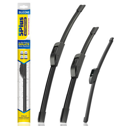 Picture of 5 PLUS® Silicone Windshield Wipers Replacement for 2013-2017 HYUNDAI Elantra GT 2015-2018 KIA Forte5 Wiper Blades(Set of 3),Automotive Replacement Windshield Wiper Blades For My Car-28"/14"/13"