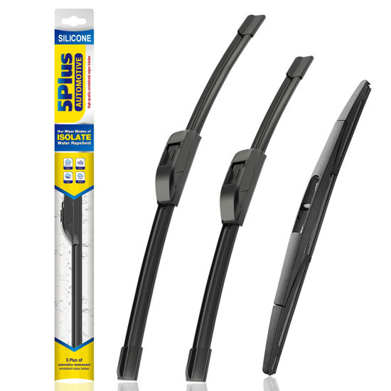 Picture of 5 PLUS® Silicone Windshield Wipers Replacement for 2005-2012 NISSAN Pathfinder, 2005-2015 NISSAN Xterra Wiper Blades(Set of 3),Automotive Replacement Windshield Wiper Blades For My Car-24"/18"/12"