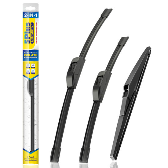 Picture of 5 PLUS® Silicone Windshield Wiper Blades Replacement for 2018-2013 TOYOTA RAV4 Wiper Blades(Set of 3),Automotive Replacement Windshield Wiper Blades With silicone Water Repellency-26"/16"/10"