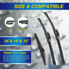 Picture of 5 PLUS® Silicone Windshield Wiper Blades Replacement for 2018-2013 TOYOTA RAV4 Wiper Blades(Set of 3),Automotive Replacement Windshield Wiper Blades With silicone Water Repellency-26"/16"/10"