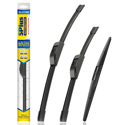 Picture of 5 PLUS® Silicone Windshield Wipers Replacement for 2007-2018 ACURA RDX,2018-2023 NISSAN Leaf,2007-2011 Honda CRV Wiper Blades(Set of 3),Automotive Replacement Windshield Wiper Blades-26"/16"/14"