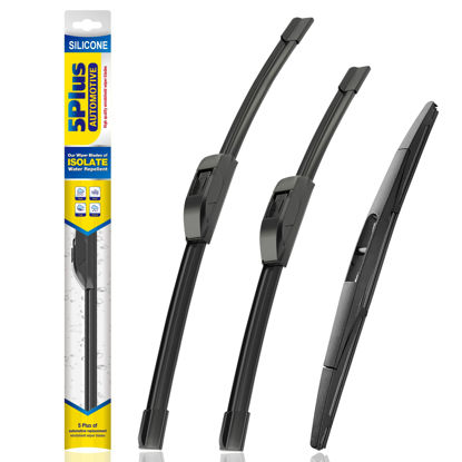 Picture of 5 PLUS® Silicone Windshield Wipers Replacement for 2017-2022 HONDA CR-V CRV Wiper Blades(Set of 3),Automotive Replacement Windshield Wiper Blades For My Car-26"/17"/12"