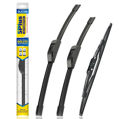 Picture of 5 PLUS® Silicone Windshield Wipers Replacement for 2012-2016 HONDA CR-V CRV Wiper Blades(Set of 3),Automotive Replacement Windshield Wiper Blades For My Car-26"/16"/13"