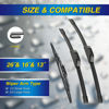 Picture of 5 PLUS® Silicone Windshield Wipers Replacement for 2012-2016 HONDA CR-V CRV Wiper Blades(Set of 3),Automotive Replacement Windshield Wiper Blades For My Car-26"/16"/13"