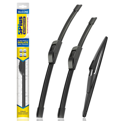 Picture of 5 PLUS® Silicone Windshield Wipers Replacement for 2017-2022 NISSAN Rogue Sport Wiper Blades(Set of 3),Automotive Replacement Windshield Wiper Blades For My Car-28"/18"/12"