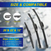 Picture of 5 PLUS® Silicone Windshield Wipers Replacement for 2005-2022 HONDA Odyssey Wiper Blades(Set of 3),Automotive Replacement Windshield Wiper Blades For My Car-26"/22"/16"
