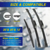 Picture of 5 PLUS® Silicone Windshield Wipers Replacement for 2009-2014 NISSAN Cube, 2003-2010 HONDA Element Wiper Blades(Set of 3),Automotive Replacement Windshield Wiper Blades For My Car-20"/20"/12"