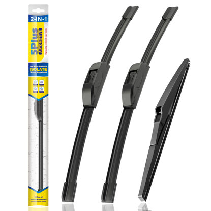 Picture of 5 PLUS® Silicone Windshield Wiper Blades Replacement for 2022-2011 DODGE Durango 2013-2011 Jeep Grand Cherokee Wiper Blades(Set of 3),Automotive Replacement Windshield Wiper Blades-22"/21"/12"