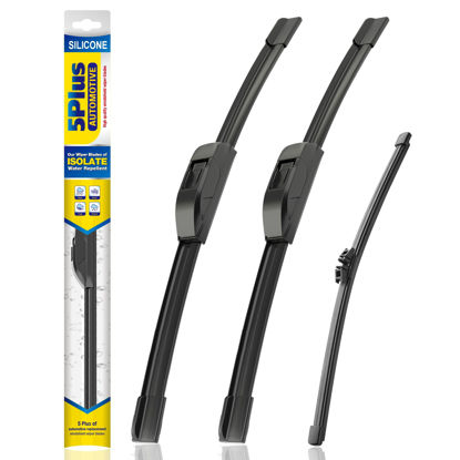 Picture of 5 PLUS® Silicone Windshield Wipers Replacement for 2018-2024 FORD Expedition Wiper Blades(Set of 3),Automotive Replacement Windshield Wiper Blades For My Car-22"/22"/11"