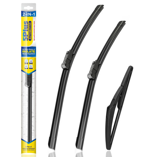Picture of 5 PLUS® Windshield Wiper Blades Replacement for 2023-2015 Jeep Renegade Windshield Wipers (Pack of 3), Automotive Replacement Windshield Wiper Blades For My Car Water Repellent-22"/20"/10"