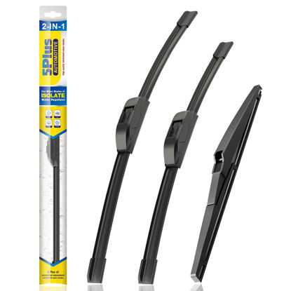 Picture of 5 PLUS® Silicone Windshield Wiper Blades Replacement for 2019-2008 TOYOTA Highlander / 2023-2011 LEXUS GX460 Wiper Blades (Set of 3),Automotive Replacement Windshield Wiper Blade-26"/20"/12"