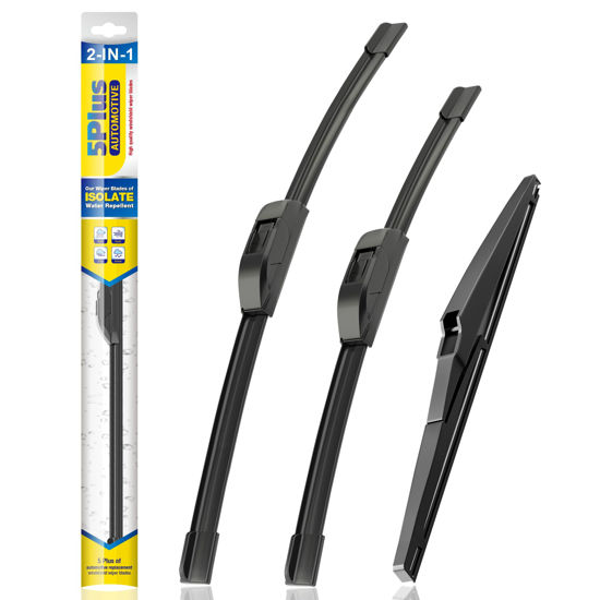 Picture of 5 PLUS® Silicone Windshield Wiper Blades Replacement for 2019-2008 TOYOTA Highlander / 2023-2011 LEXUS GX460 Wiper Blades (Set of 3),Automotive Replacement Windshield Wiper Blade-26"/20"/12"