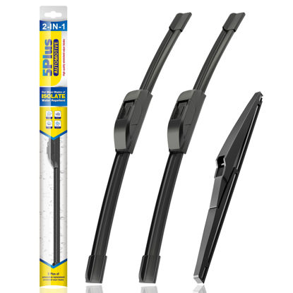 Picture of 5 PLUS® Silicone Windshield Wiper Blades Replacement for 2021-2014 JEEP Grand Cherokee Wiper Blades(Set of 3),Automotive Replacement Windshield Wiper Blades-22"/21"/11"