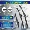 Picture of 5 PLUS® Silicone Windshield Wiper Blades Replacement for 2021-2014 JEEP Grand Cherokee Wiper Blades(Set of 3),Automotive Replacement Windshield Wiper Blades-22"/21"/11"