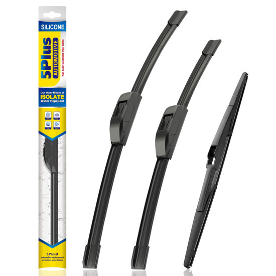Picture of 5 PLUS® Silicone Windshield Wipers Replacement for 2007-2015 MAZDA CX-9 Wiper Blades(Set of 3),Automotive Replacement Windshield Wiper Blades For My Car-26"/17"/14"