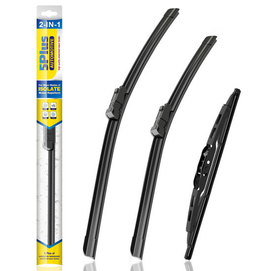 Picture of 5 PLUS® Silicone Windshield Wiper Blades Replacement for 2017-2010 GMC Terrain / 2017-2010 CHEVY Equinox Wiper Blades(Set of 3),Automotive Replacement Windshield Wiper Blades-24"/17"/13"