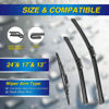 Picture of 5 PLUS® Silicone Windshield Wiper Blades Replacement for 2017-2010 GMC Terrain / 2017-2010 CHEVY Equinox Wiper Blades(Set of 3),Automotive Replacement Windshield Wiper Blades-24"/17"/13"