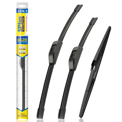 Picture of 5 PLUS® Silicone Windshield Wiper Blades Replacement for 2020 2019 2018 2017 2016 2015 2014 2013-2011 TOYOTA Sienna Wiper Blades(Set of 3),Automotive Replacement Windshield Wiper Blades 28"/20"/16"