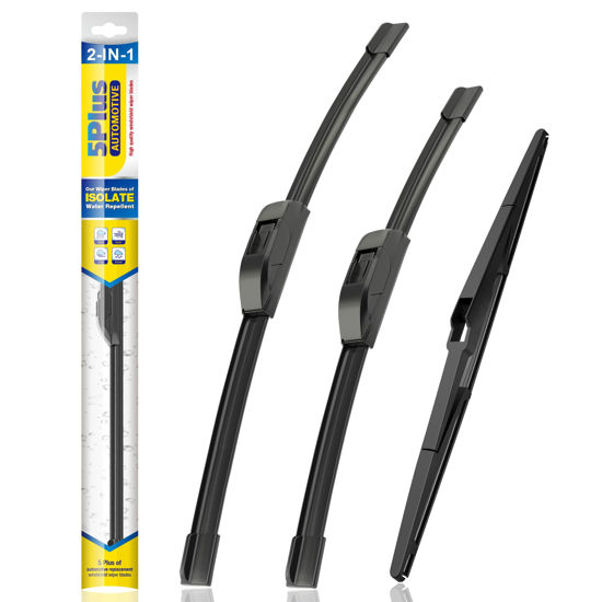 Picture of 5 PLUS® Silicone Windshield Wiper Blades Replacement for 2020 2019 2018 2017 2016 2015 2014 2013-2011 TOYOTA Sienna Wiper Blades(Set of 3),Automotive Replacement Windshield Wiper Blades 28"/20"/16"