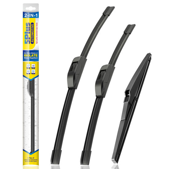 Picture of 5 PLUS® Windshield Wiper Blades Replacement for 2023-2018 Jeep Compass Windshield Wipers (Pack of 3), Automotive Replacement Windshield Wiper Blades For My Car Water Repellent-24"/18"/10"