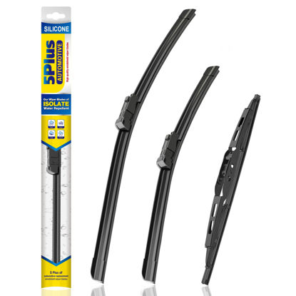 Picture of 5 PLUS® Silicone Windshield Wipers Replacement for 2013-2021 BUICK Encore,2015-2021 CHEVY Trax Wiper Blades(Set of 3),Automotive Replacement Windshield Wiper Blades For My Car-26"/14"/10"