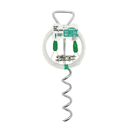 Picture of Petest 16 Inch Spiral Stake with 15ft Reflective Tie-Out Cable for Medium Dogs Up to 60 Pounds