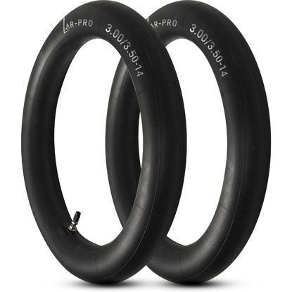 Picture of AR-PRO (2-Pack) 3.00/3.50-14 90/100-14 Dirt Bike Inner Tubes with TR4 Straight Valve, Replacement Heavy Duty Inner Tube for 3.50-14, 3.00-14, 80/100-14, 90/100-14 Dirt Pit Bike Tires