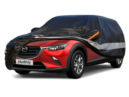 Picture of Holthly 100% Waterproof Outdoor Car Covers for SUV, 10 Layers Car Cover Waterproof All Weather Rain Snow UV Protection. Custom Fit for KIA Seltos, Honda Element, Toyota CHR, Mazda CX30 CX-30,etc