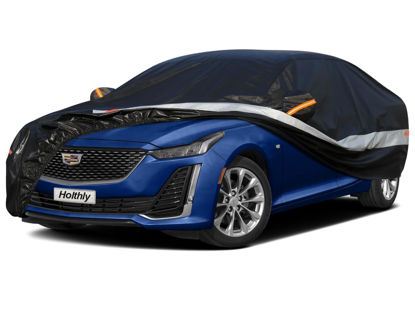 Picture of Holthly 10 Layers Sedan Car Cover Waterproof All Weather for Automobiles,100% Waterproof Outdoor Car Covers Rain Snow UV Dust Protection. Custom Fit for Lexus ES, Cadillac CT5, CTS, Buick LaCrosse,etc