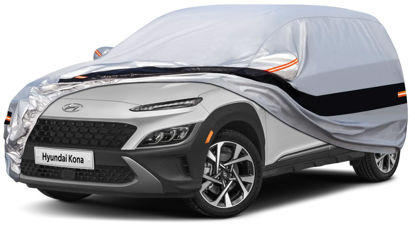 Picture of Holthly 10 Layers Car Cover Waterproof All Weather for Compact SUV,100% Waterproof Outdoor Car Covers Rain Snow UV Dust Protection. Custom Fit forAudi Q2, Hyundai Kona, Kia Soul, Mazda CX-3,etc