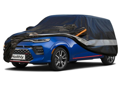 Picture of Holthly 10 Layers Car Cover Waterproof All Weather for Compact SUV,100% Waterproof Outdoor Car Covers Rain Snow UV Dust Protection. Custom Fit forAudi Q2, Hyundai Kona, Kia Soul, Mazda CX-3,etc