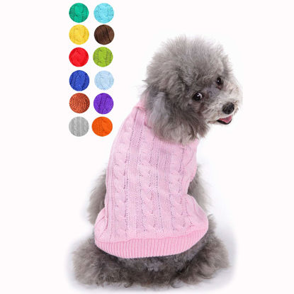 Picture of Dog Sweater, Dog Sweaters for Small Dogs Girl Boy, Cute Knitted Classic Turtleneck Warm Dog Winter Clothes Costume Cat Sweater Dog Christmas Sweaters for Dogs Pet Puppy Doggy