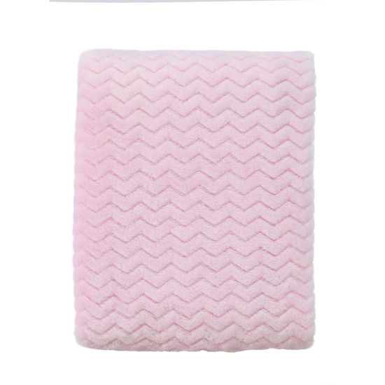 Picture of CREVENT 30''X40'' Soft Cozy Warm Baby Blankets for Boys Girls Solid Color - All Season Use - Newborn Essentials (Wave Baby Pink)