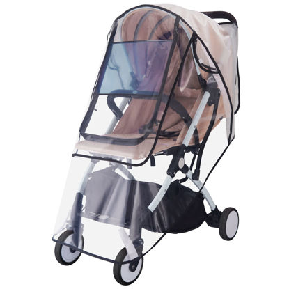 Picture of Bemece Stroller Rain Cover Universal Stroller Accessory Baby Travel Weather Shield for Summer Windproof Waterproof Protect from Dust Snow - Double Protection