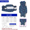 Picture of kzrfojy Cat Surgery Recovery Suit Cat Onesie for Cats After Surgery for Surgical Abdominal Wound Or Skin Diseases E-Collar Alternative Wear Cat Neutering Bodysuit Wear (Dark-Blue-S)