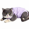 Picture of kzrfojy Cat Surgery Recovery Suit Cat Onesie for Cats After Surgery Spay Surgical Abdominal Wound Skin Diseases E-Collar Alternative Wear (Purple-S)