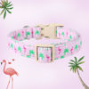 Picture of DOGWONG Summer Cotton Dog Collar, Heavy-Duty Pink Flamingo Dog Collar Durable Soft Hawaiian Pet Dog Collar Cute Girl Puppy Necklace for Small Medium Large Dog