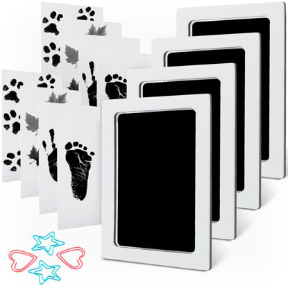Picture of MengNi Baby Footprint Handprint Pet Paw Print Kit Large Size with 4 Ink Pads and 8 Imprint Cards