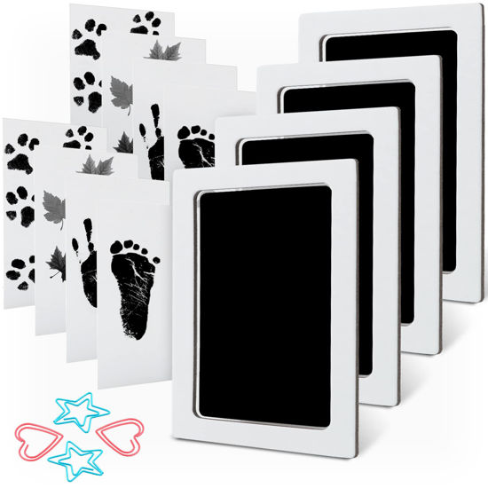 Picture of MengNi Baby Footprint Handprint Pet Paw Print Kit Large Size with 4 Ink Pads and 8 Imprint Cards
