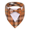 Picture of ADOGGYGO Fall Dog Tuxedo Bandana, Orange Plaid Dog Tux Collar with Bowtie Adjustable Dog Halloween Thanksgiving Formal Costume for Medium Large Dogs Pets (L, Fall)