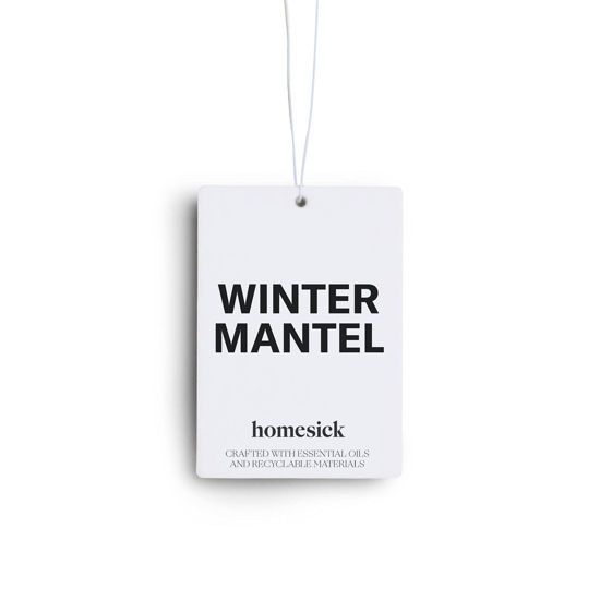 Picture of Homesick Premium Scented Car Air Freshener, Winter Mantel - Scents of Fraser Fir, Holly Berry, Eucalyptus, 1 Air Freshener, Essential Oil Ingredients, Relaxing Aromatherapy Air Freshener